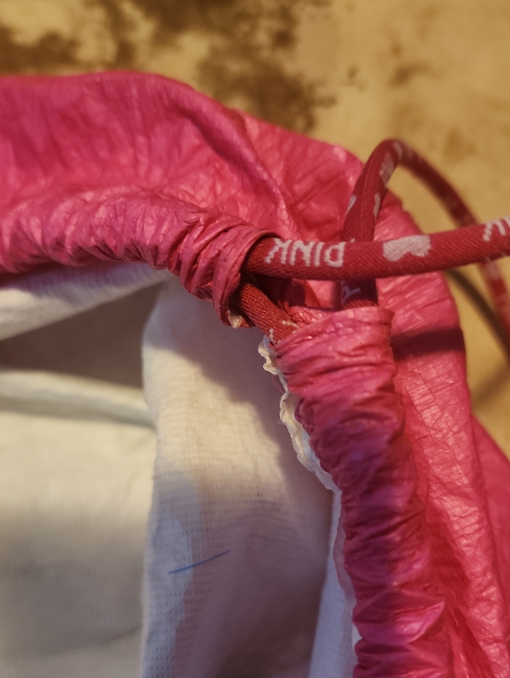HTF Y2K Pink VS Draw String Backpack With Large Dog Crest. Size:OS - Picture 4 of 8